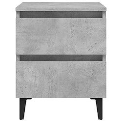 Avis vidaXL Tables de chevet 2 pcs gris béton 40x35x50 cm bois d'ingénierie