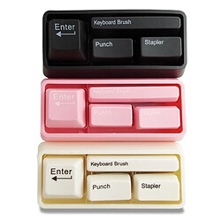 Totalcadeau Kit accessoires bureau clavier : brossette, perforatrice, agrafeuse blanc pas cher