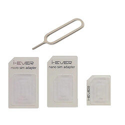 Mygoodprice Adaptateur de carte sim 3 en 1 pour micro et nano sim 3 Lots 