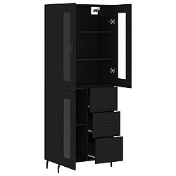 Avis vidaXL Buffet haut Noir 69,5x34x180 cm Bois d'ingénierie