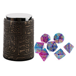 Dés polyédriques Set de 7pcs 16mm Jeux de Dés Conique Opaque Polyédrique en Acrylique ( D4 + D6 + D8 + 2pcs D10 + D12 + D20 ) + Coupe de Dés pour D & D TRPG Jeux de Table