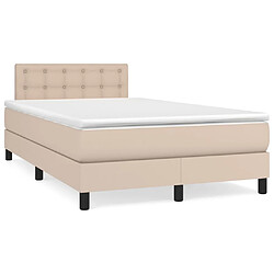 Maison Chic Lit adulte- Ensemble lit + matelas,Sommier à lattes de lit matelas cappuccino 120x190cm similicuir -GKD31701