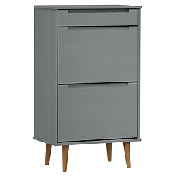 vidaXL Armoire à chaussures MOLDE Gris 59,5x35x103 cm Bois de pin