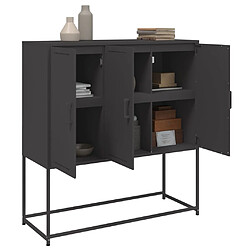 Avis vidaXL Buffet haut noir 100,5x39x107 cm acier