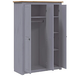 Acheter vidaXL Garde-robe 3 portes Gris 118x50x171,5 cm Pin Assortiment Panama