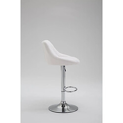 Acheter Decoshop26 2x Tabourets de bar en synthétique blanc pivotant avec repose-pieds TDB10086