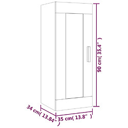 vidaXL Armoire murale Chêne fumé 35x34x90 cm Bois d'ingénierie pas cher