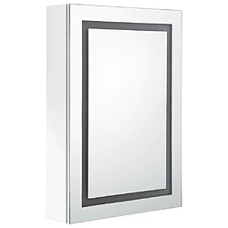 Helloshop26 Armoire de salle de bain à miroir led 50 x 13 x 70 cm blanc brillant 02_0006580