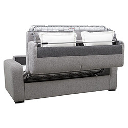 Acheter Vente-Unique Canapé 3 places convertible express en tissu gris - Couchage 140 cm - Matelas 18 cm -BEVIS