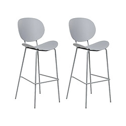 Beliani Tabouret de bar Set de 2 Gris clair SHONTO