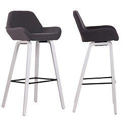 Decoshop26 Lot de 2 tabourets de bar en tissu noir pieds en bois de chêne blanc design original robuste et confortable 10_0000413