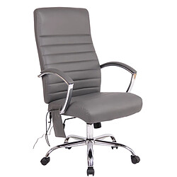 Decoshop26 Fauteuil de bureau en synthétique gris avec fonction massage réglable en hauteur et pivotant BUR10365 