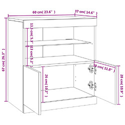 vidaXL Buffet avec lumières LED chêne sonoma 60x37x67 cm pas cher