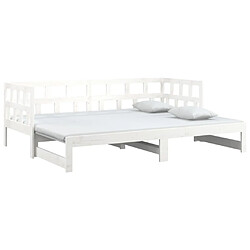 Avis Maison Chic Lit d'appoint blanc bois de pin massif 2x(90x200)cm,Lit coulissant Lit de repos -GKD29984