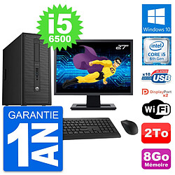 PC Tour HP EliteDesk 800 G2 Ecran 27" i5-6500 RAM 8Go Disque 2To Windows 10 Wifi · Occasion 