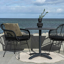 House Nordic 4 Fauteuils de jardin noirs TRIESTE pas cher