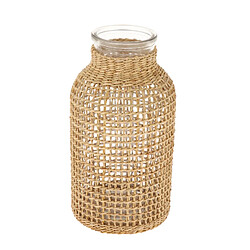 Corde De Bouteille En Verre Tissé Fleur Vase Plantes Planteur Décor Grille Carrée L