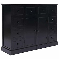 Maison Chic Buffet commode,console avec 10 tiroirs pour rangement Noir 113x30x79 cm Bois -MN41064