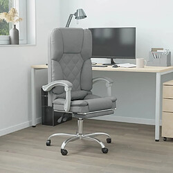 Maison Chic Fauteuil de massage inclinable de bureau,Fauteuil luxe de relaxation Gris clair Tissu -MN83161