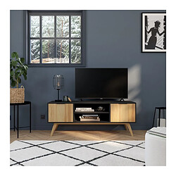 But Meuble TV L.140 cm LAVIS pin massif et noir