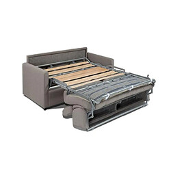 Inside 75 Canapé convertible express VOLOUTO matelas 120cm comfort BULTEX® 16cm sommier lattes RENATONISI tissu velours gris