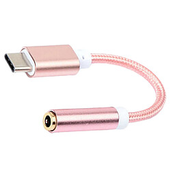 usb-c type c à 3.5 mm prise casque adaptateur écouteur câble audio rose or