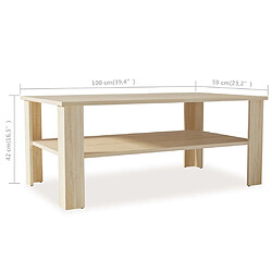 vidaXL Table basse bois d'ingénierie 100x59x42 cm chêne pas cher