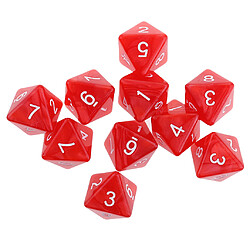 10pcs Dés 8 Faces Dés Polyédriques D8 Pour Les Jeux De Table De Fête Rouge