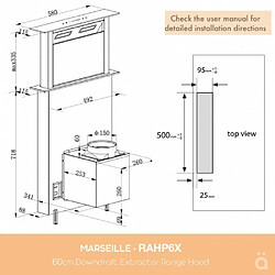 Acheter Hotte de plan de travail Linarie RAHP6X 60 cm inox et verre