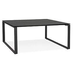 Alterego Table de réunion / bureau bench 'BAKUS SQUARE' noir - 140x140 cm