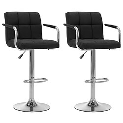 vidaXL Chaises de bar lot de 2 noir tissu 