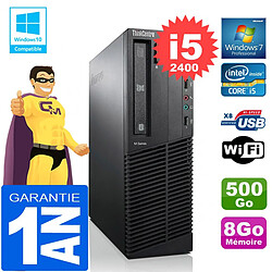 PC Lenovo M92p SFF Core I5-2400 Ram 8Go Disque 500 Go Graveur DVD Wifi W7 - Occasion