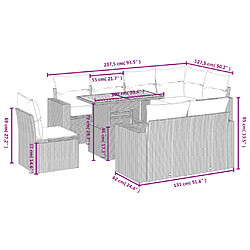 Avis Maison Chic Ensemble Tables et chaises d'extérieur 9 pcs avec coussins,Salon de jardin noir résine tressée -GKD279957