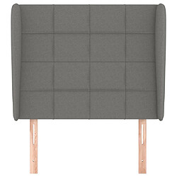 Avis Maison Chic Tête de lit scandinave avec oreilles,meuble de chambre Gris foncé 103x23x118/128 cm Tissu -MN26442