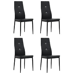 Decoshop26 Lot de 4 chaises de salle à manger cuisine confortable et moderne dossier cristaux en synthétique noir CDS021807