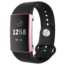 Wewoo Boîtier de montre Pour Fitbit Charge 3 Etui de protection TPU placage de couverture totale Rose