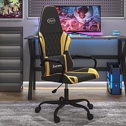 Maison Chic Chaise de jeu, Chaise gaming de massage, Fauteuil gamer d'ordinateur,Chaise de Bureau Noir et doré Similicuir -GKD81719