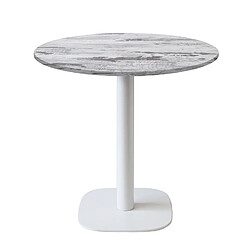 Restootab Table Ø70cm - modèle Round pied blanc chêne islande