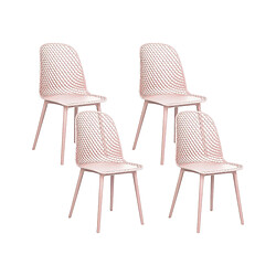 Beliani Chaise de salle à manger Set de 4 Rose pastel EMORY