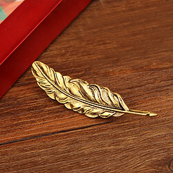 Avis Broche Forme Plume Feuille Bijoux Vintage - Bronze