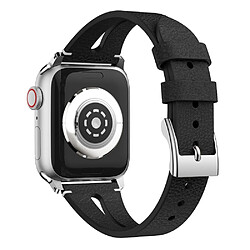 Avis Wewoo Bracelet en cuir forme de goutte d'eau pour montre-bracelet Apple Watch séries 4 & 3 & 2 & 1 38 mm noir