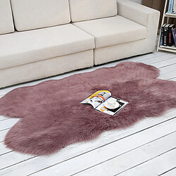 LUUCOZK Tapis moelleux en fausse fourrure, tapis à poils longs pour chambre à coucher, salon, violet-4P irrégulier 100x180 