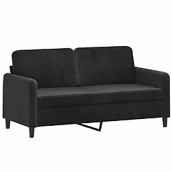 Acheter Maison Chic Canapé 2 places avec oreillers,Sofa de Salon,Canapé droit décoratifs noir 140 cm velours -GKD276546