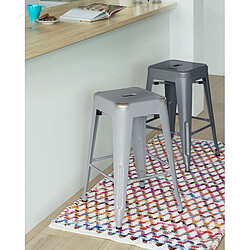 Beliani Tabouret de bar Set de 2 Métal Gris CABRILLO