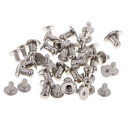 Avis 20pcs tête ronde mini vis rivets attache cuir bouton de goujon argent