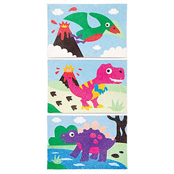 Baker Ross Illustrations dinosaures en sable coloré (lot de 8) que les enfants pourront décorer et exposer.