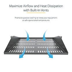Acheter StarTech 2U 48,30cm (19``) Fachboden für Rack - Perforierte, freitragende rack ablage mit zentrierter befestigung - Belüftete rack ablage - Belastbarkeit 91kg - 50cm tief (SHELF-2U-20-CENTER-V) - Rack - Regal - Schwarz - 2U - 48.3 cm (19``)