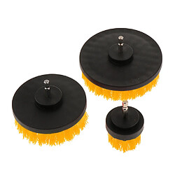 3PCS 2/4 / 5inch Carrelage Coulis De Nettoyage Forage Brosse Brosse De Nettoyage Kit De Forage Jaune