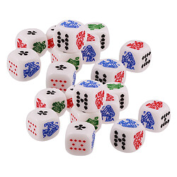 Jeu de dés de dés de dés 20pcs Dés de Poker Six Faces Dice D6 12mm pour Casino Poker Carte Jeux de Société