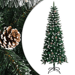 vidaXL Sapin de Noël artificiel avec support Vert 210 cm PVC 